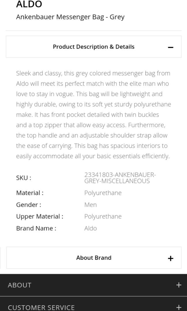 Aldo Ankenbauer Messenger Bag Fesyen Pria Tas Dompet Tas Selempang di Carousell