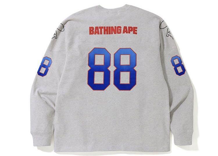 Bape relaxed football l/s tee, Men's Fashion, Tops & Sets