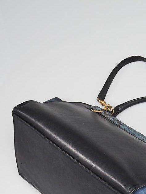 Celine Python Trapeze (Category: Tote Bags) located in Singapore. Submitted by peachmuffin (Listing ID 236824276, Image 3). Description: A gorgeous python piece from Céline’s discontinued Trapeze line, this top handle bag is a stylish addition to any bag collection. The trapezoidal shape, the classic design and the buttery leather make the Céline Trapeze Bag a true "New Classic.” A brainchild of Phoebe Philo, former Creative director at Céline, t