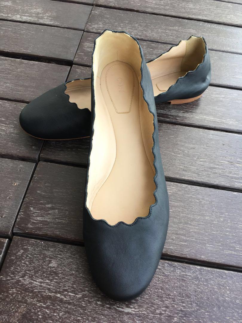Chloe flats scalloped top