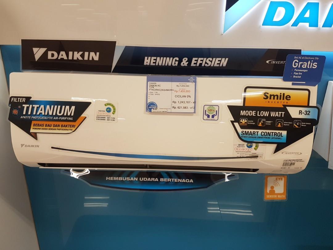 Cicilan tanpa kartu kredit AC Daikin 1 pk gratis 1 angsuran