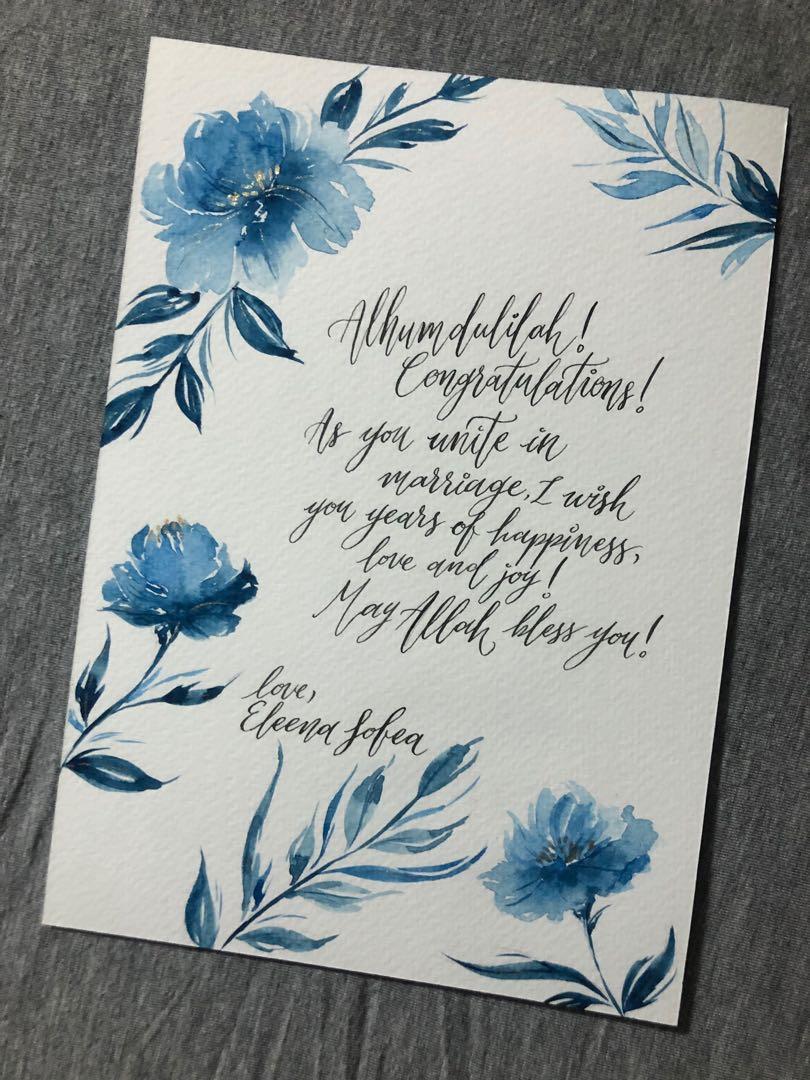 Customisable Calligraphy Cards, Hobbies & Toys, Stationery & Craft, Art ...