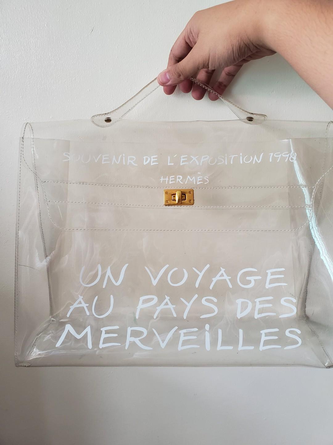 SALE!! Extremely Rare Hermes Voyage Kelly pvc Special tote from 13k photo view 2