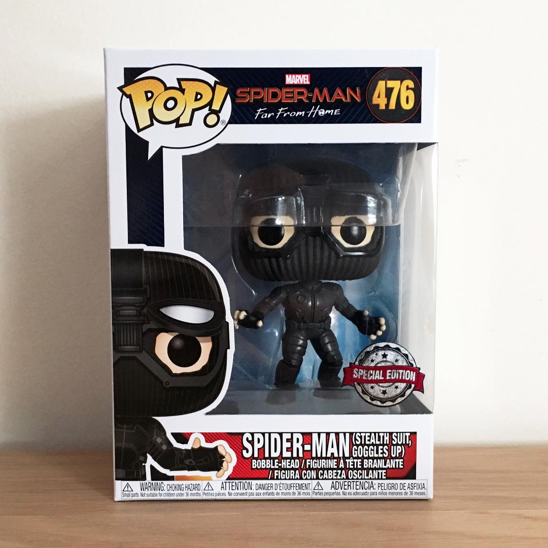 spider man stealth suit goggles up funko pop