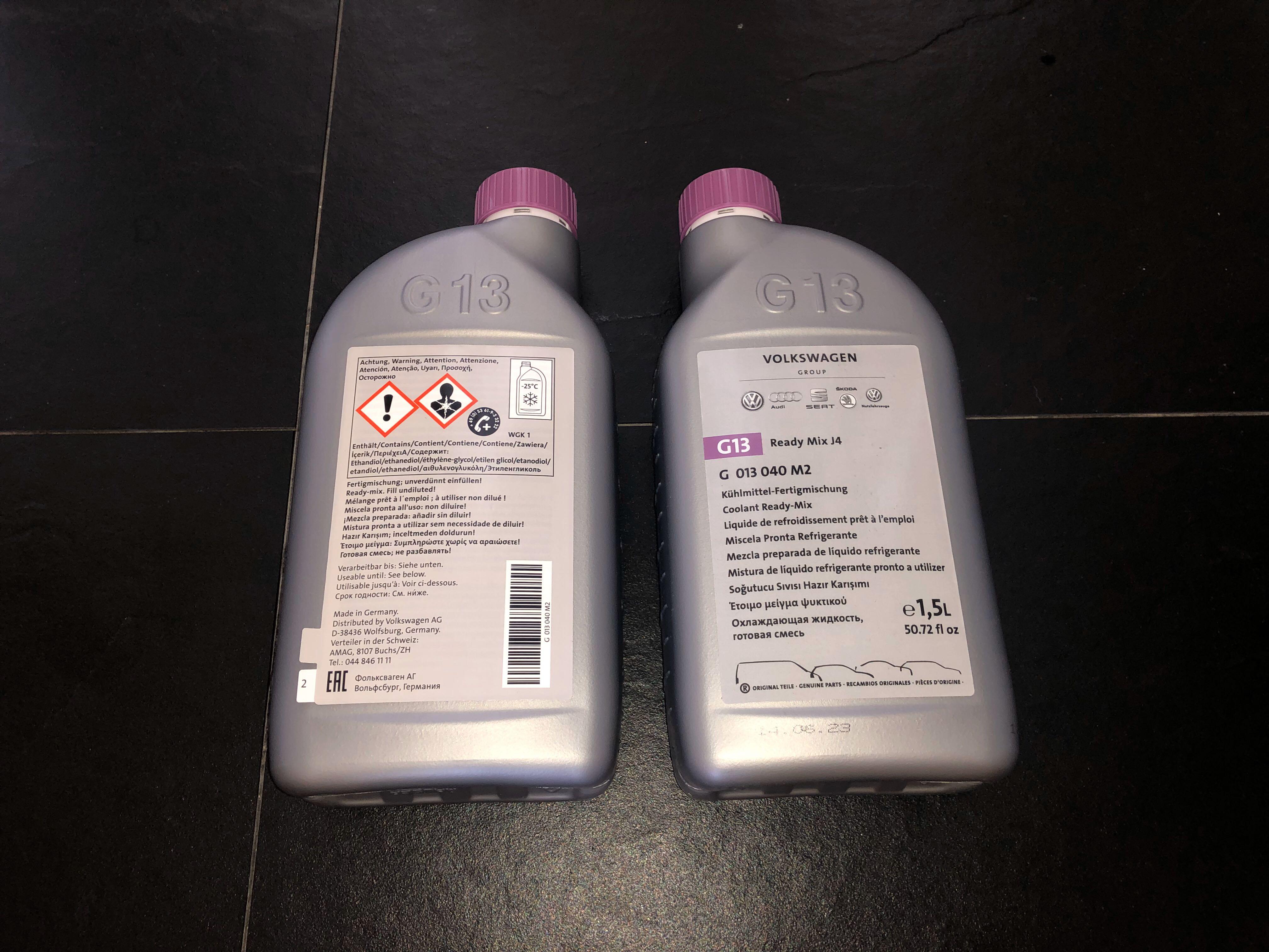G013774M2 G13 Coolant Audi Volkswagen Ready-Mix, Car Accessories, Car  Workshops & Services on Carousell