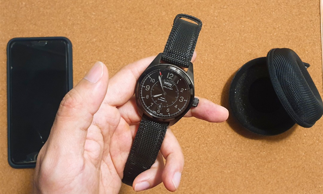 Hamilton khaki day date black shop