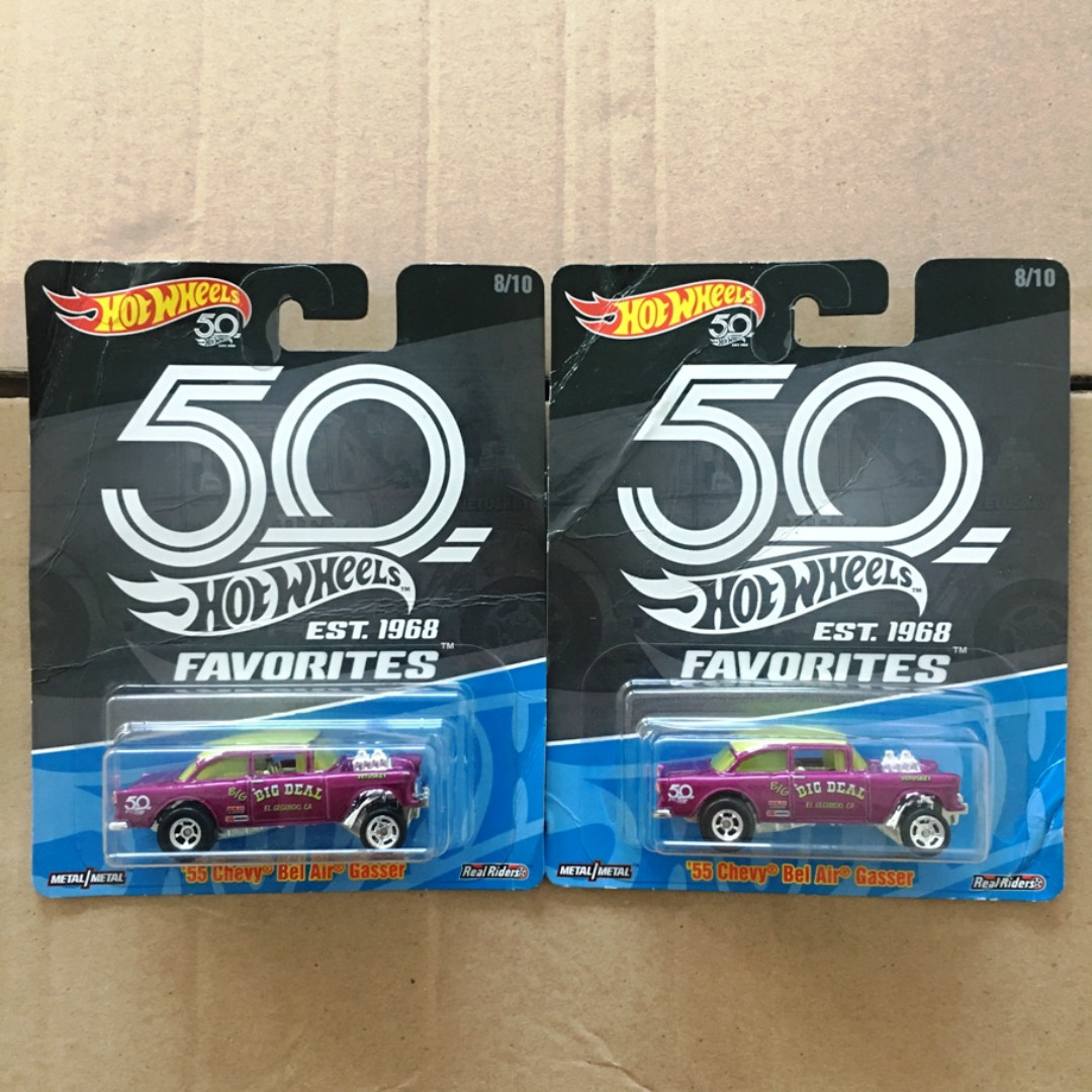 hot wheels 50th anniversary favorites 55 chevy bel air gasser