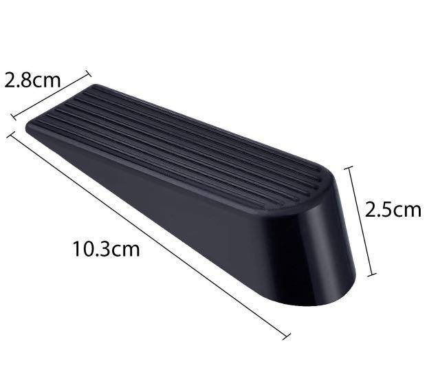 Hotop 6 Pack Door Stop Wedges Black Rubber Door Stoppers for Home and Office