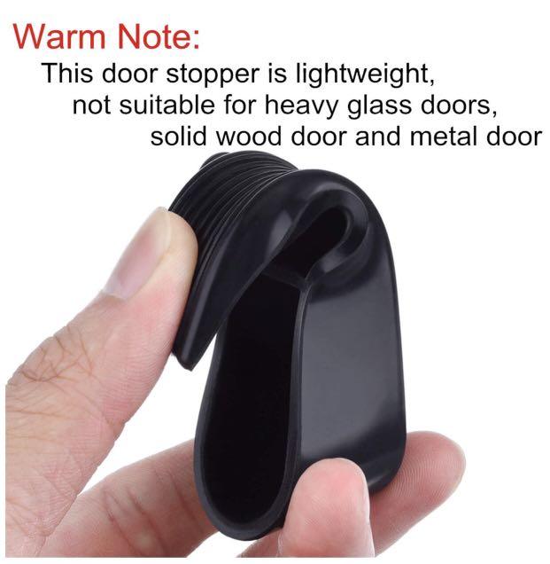 Hotop 6 Pack Door Stop Wedges Black Rubber Door Stoppers for Home and Office