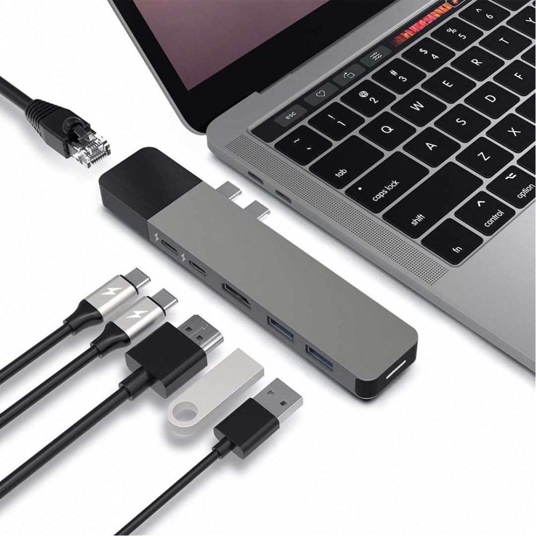 Hyperdrive Usb C Hub For Macbook Pro Dual 6in2 Thunderbolt Usb C Dongle W Gigabit Ethernet 40gb S C Usb 100w 5gb S Type C W 60w Pd 4k Hdmi 2xusb3 1 Electronics Others On Carousell