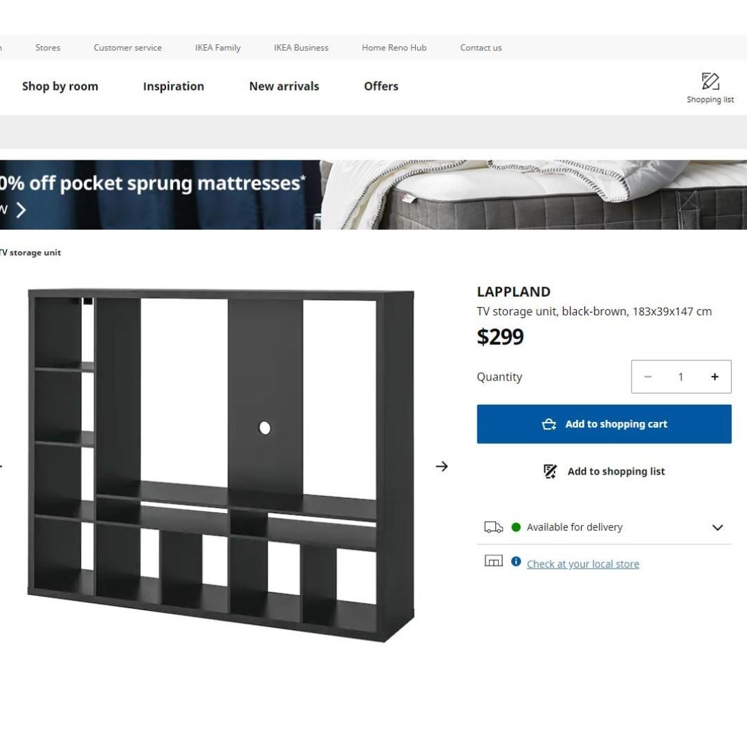 Ikea Lappland TV Storage Shelf, Furniture & Home Living