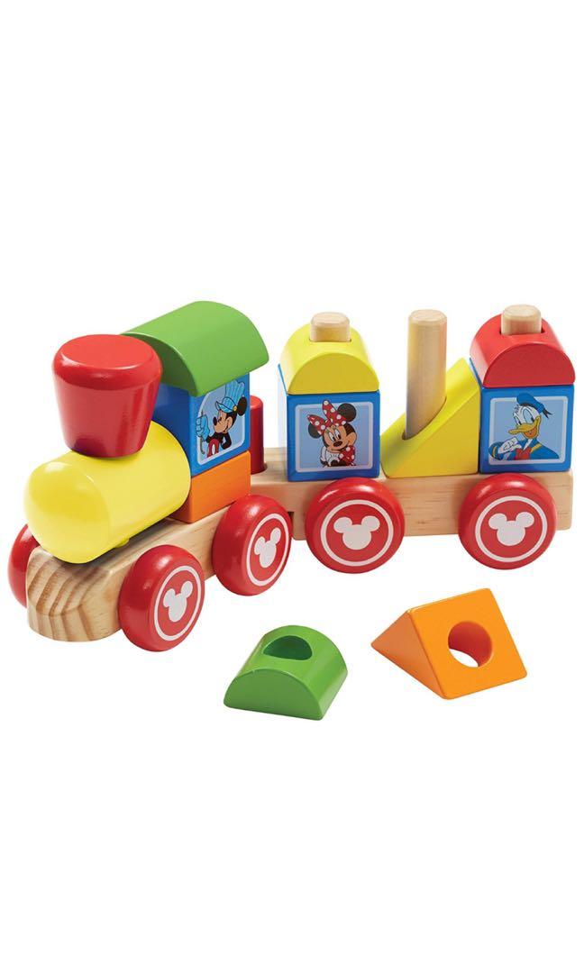 melissa & doug mickey mouse & friends wooden stacking train