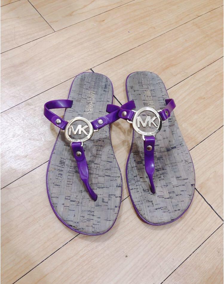 michael kors slippers womens purple