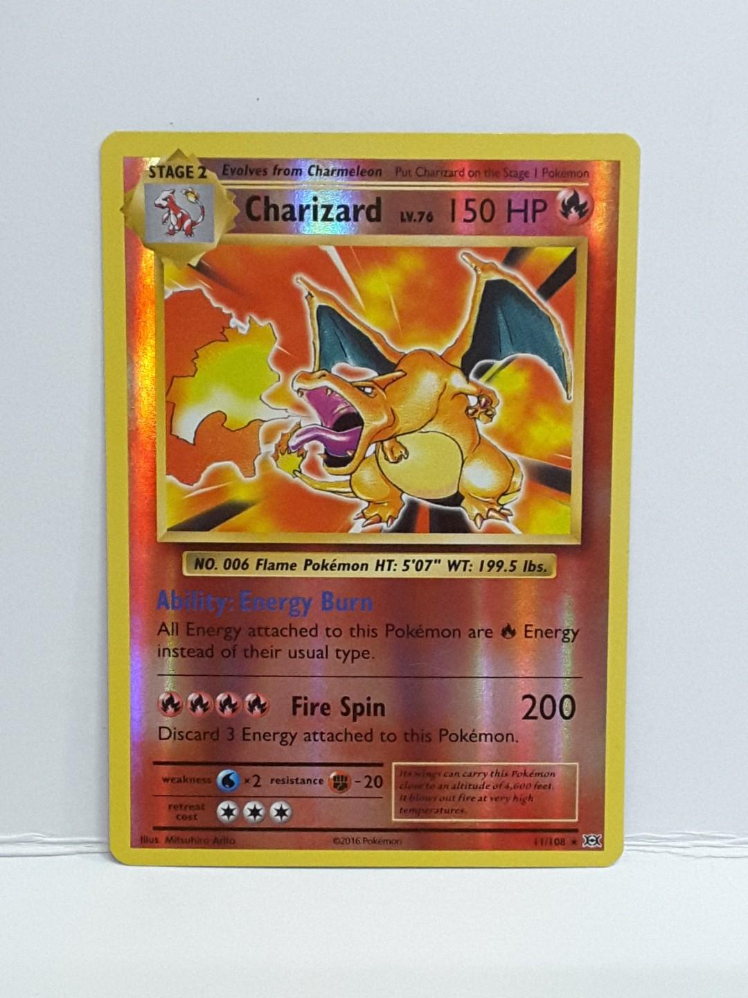 XY Evolutions Reverse Holo Rare Charizard 11/108 NM/M new Pokemon