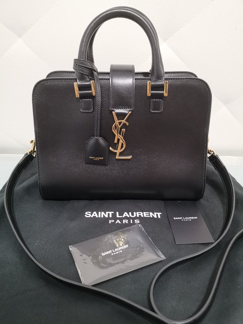 Saint Laurent YSL Monograms cabas baby leather tote