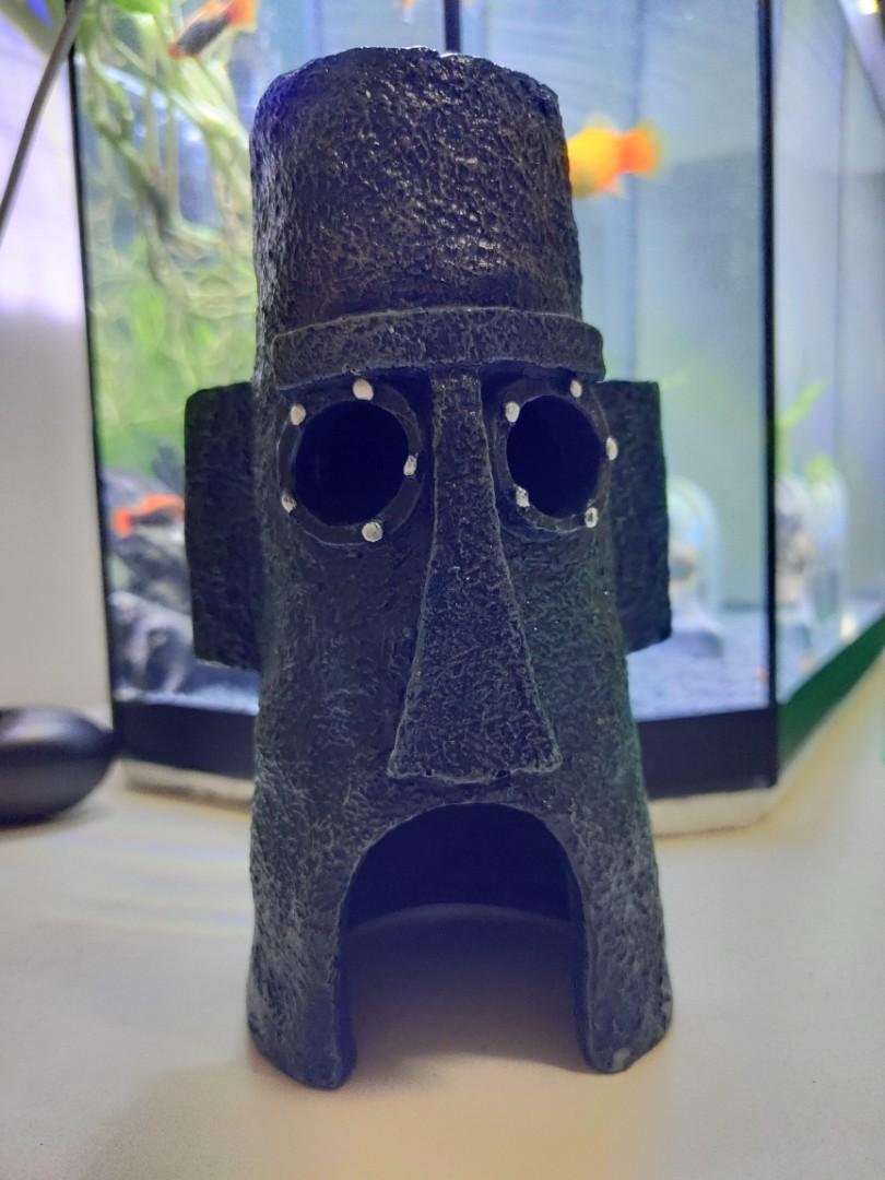 Spongebob Squidward Aquarium Decoration Fish House Pet Supplies Pet Accessories On Carousell