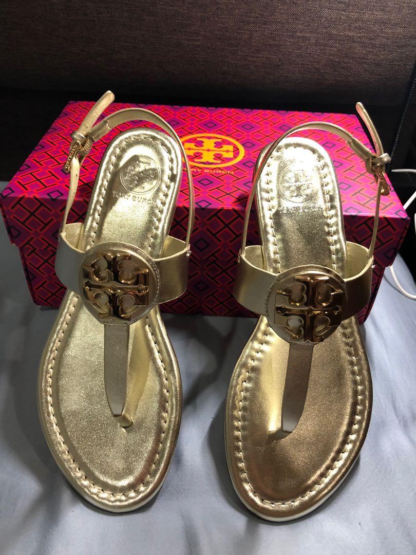 Tory burch sale gold metallic sandals