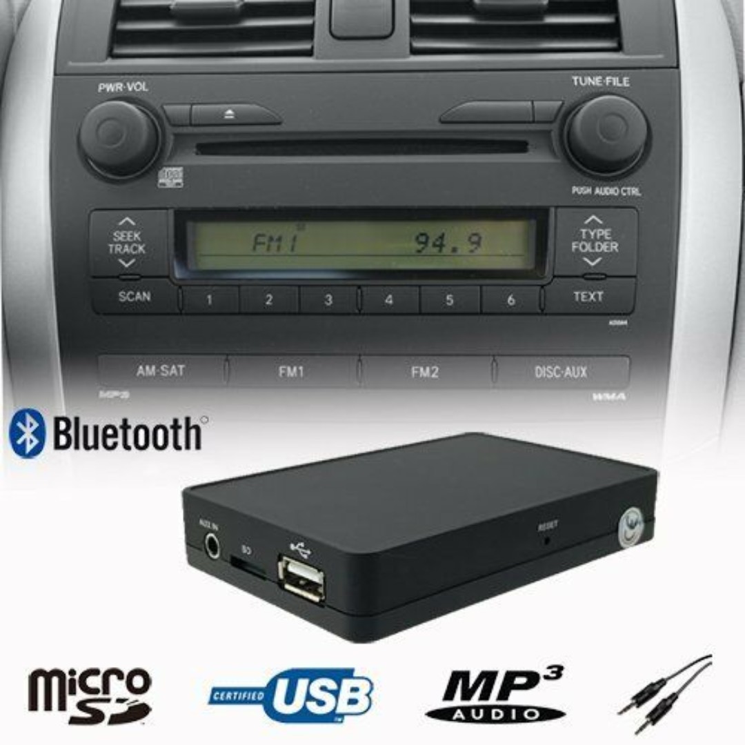 豐田 本田 萬事德原車機頭加藍牙toyota Honda Mazda Bluetooth dp Usd Sd Aux In 汽車配件 電子配件 Carousell