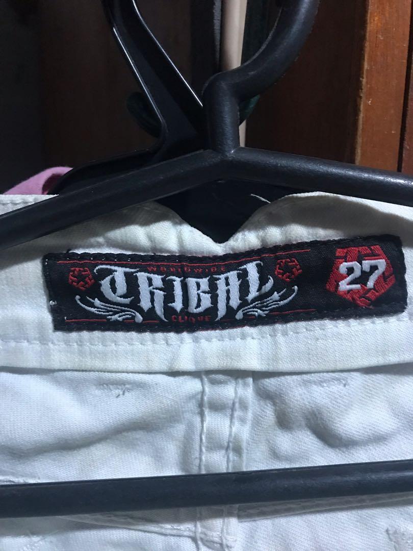 tribal white jeans