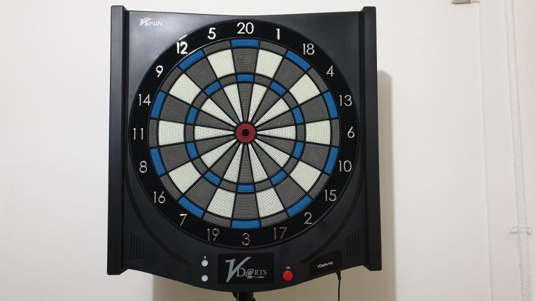 electronic dart board with stand