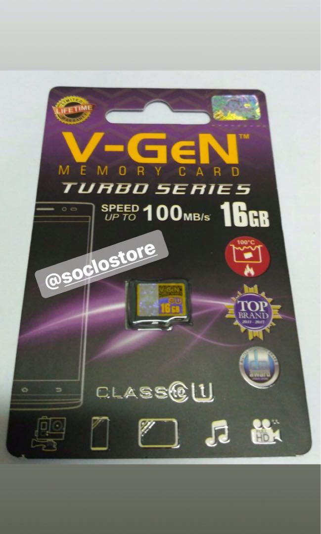 VGen MicroSD Memory Vgen 16GB Class 10 Turbo Series 100 MB/S ORIGINAL