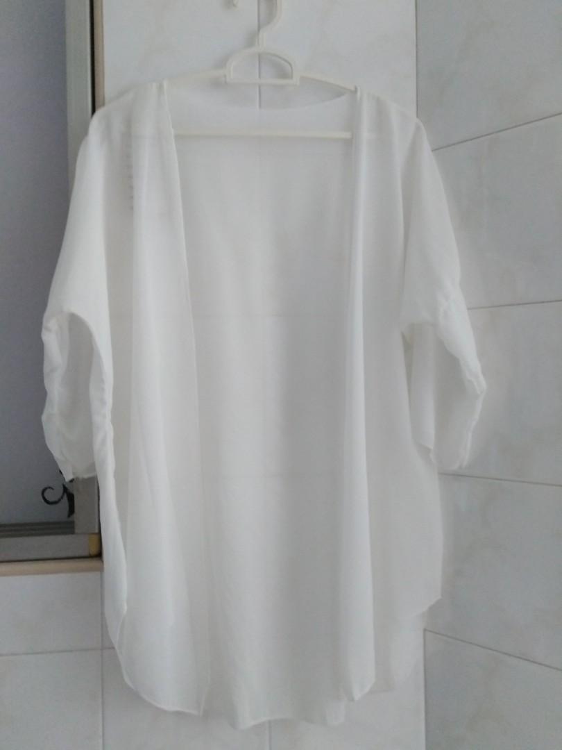 white chiffon cardigan
