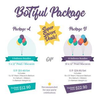 Shimmery Pearl or Pastel Macaron Balloon Packages Bundles