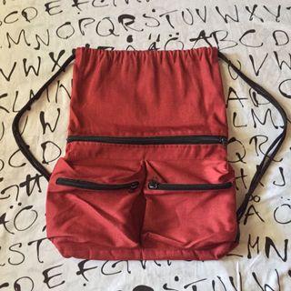 Red Unisex String Bag