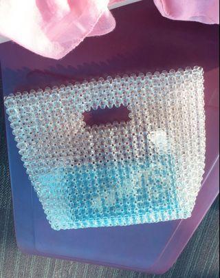 Transparent Clear Beaded Beads Bag