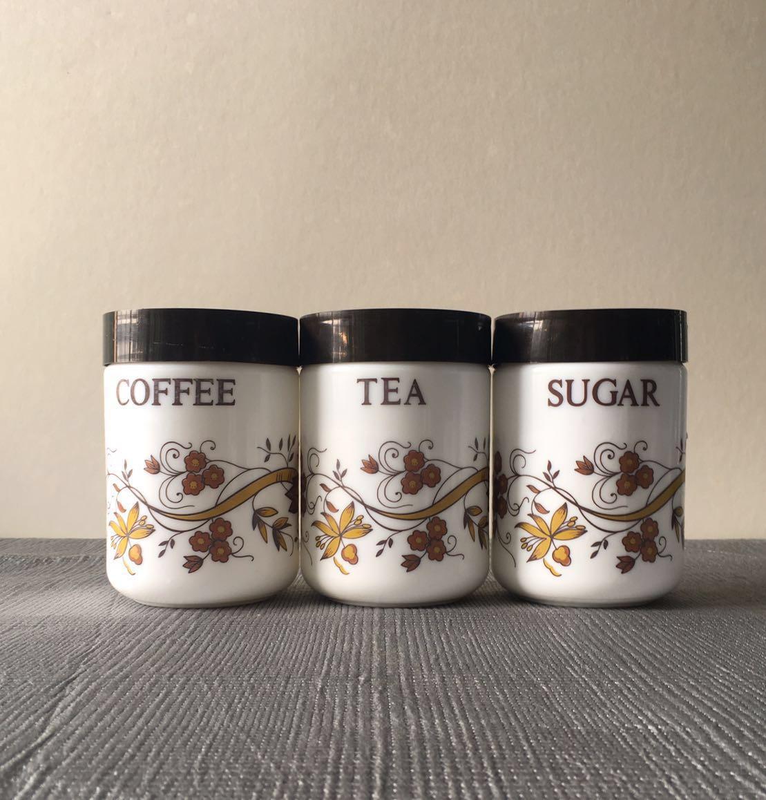 3 Big Milk Glass Canisters Home Appliances Kitchenware On Carousell