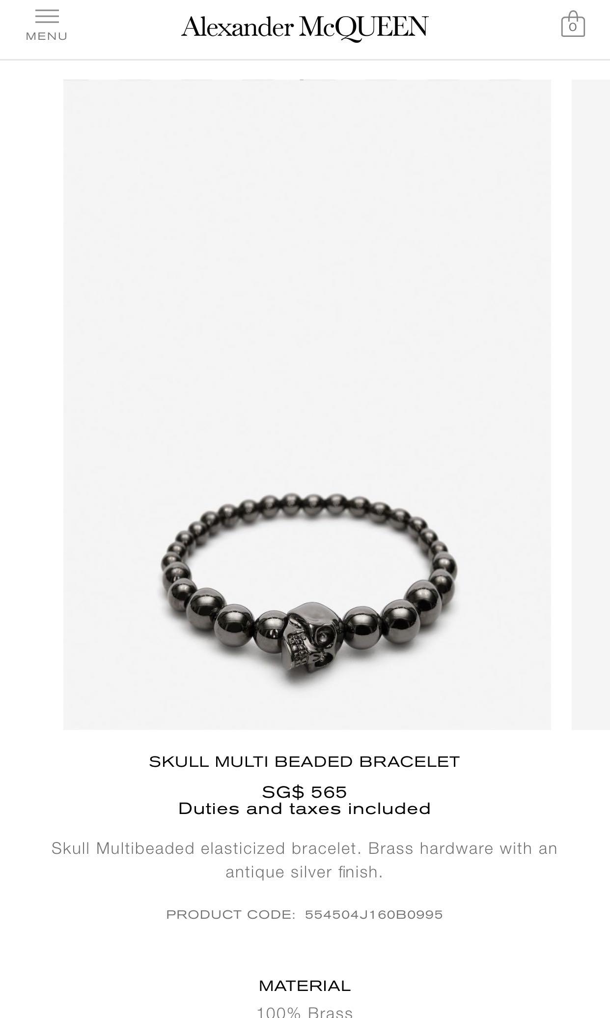 Alexander McQueen Skull Multi Beaded Bracelet