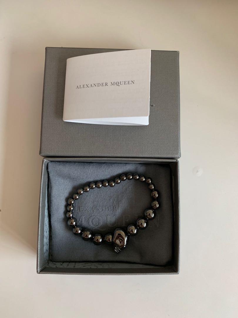 Alexander mcqueen beaded skull hotsell bracelet