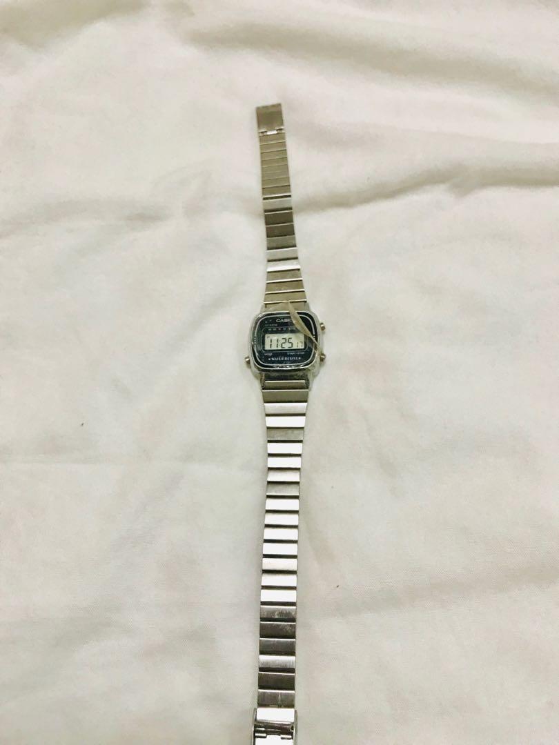casio mini silver watch