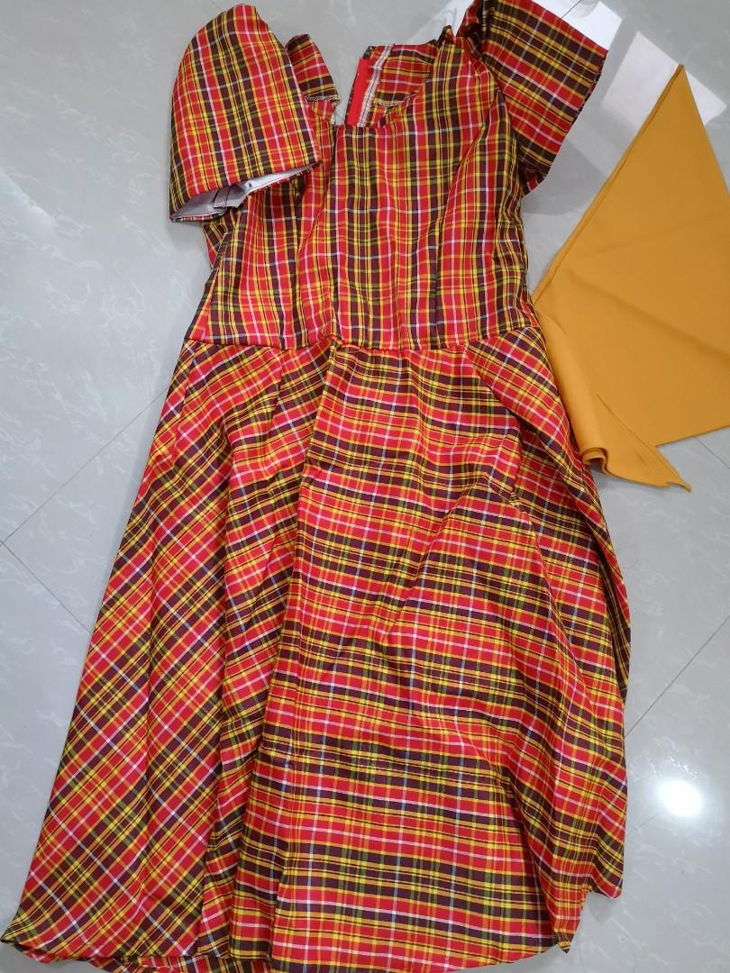 checkered filipiniana dress