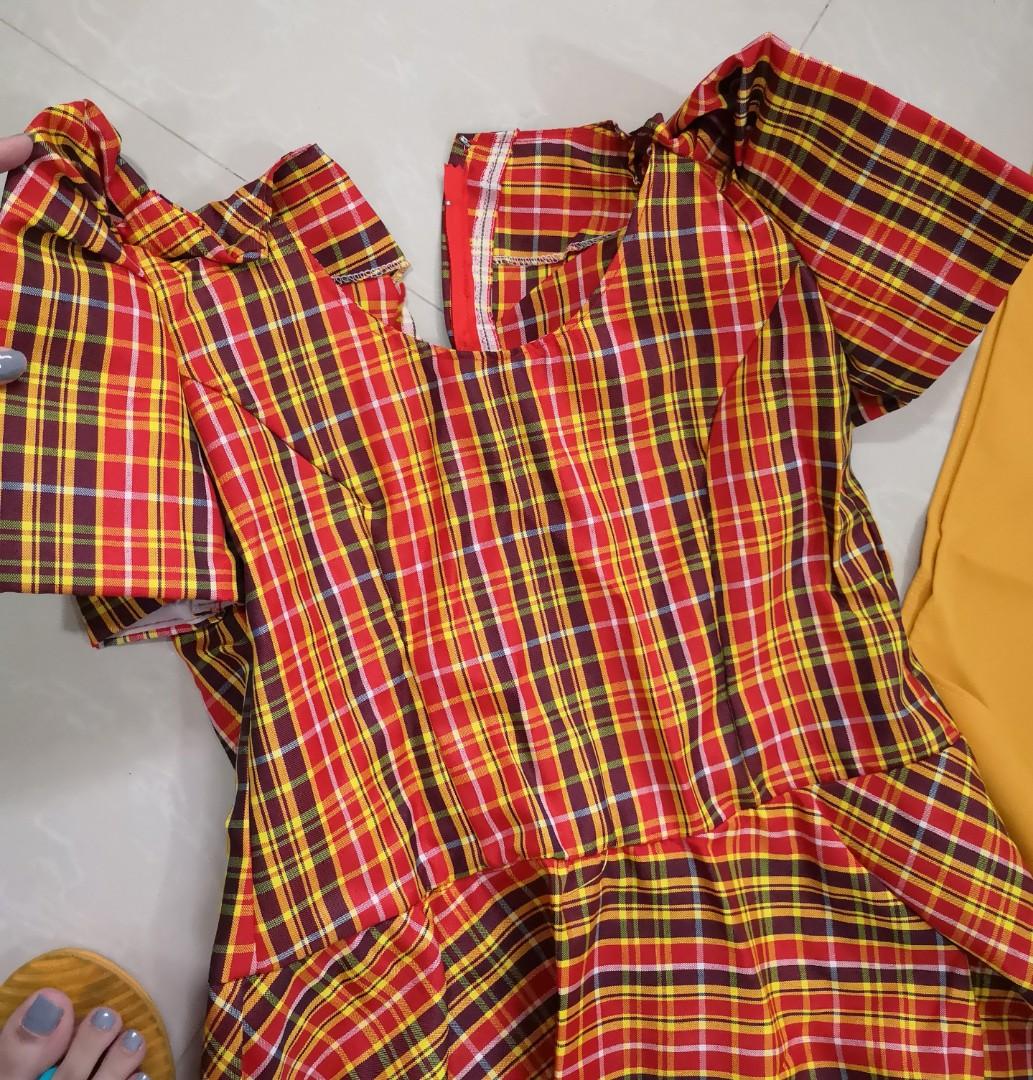 Checkered filipiniana dress hotsell