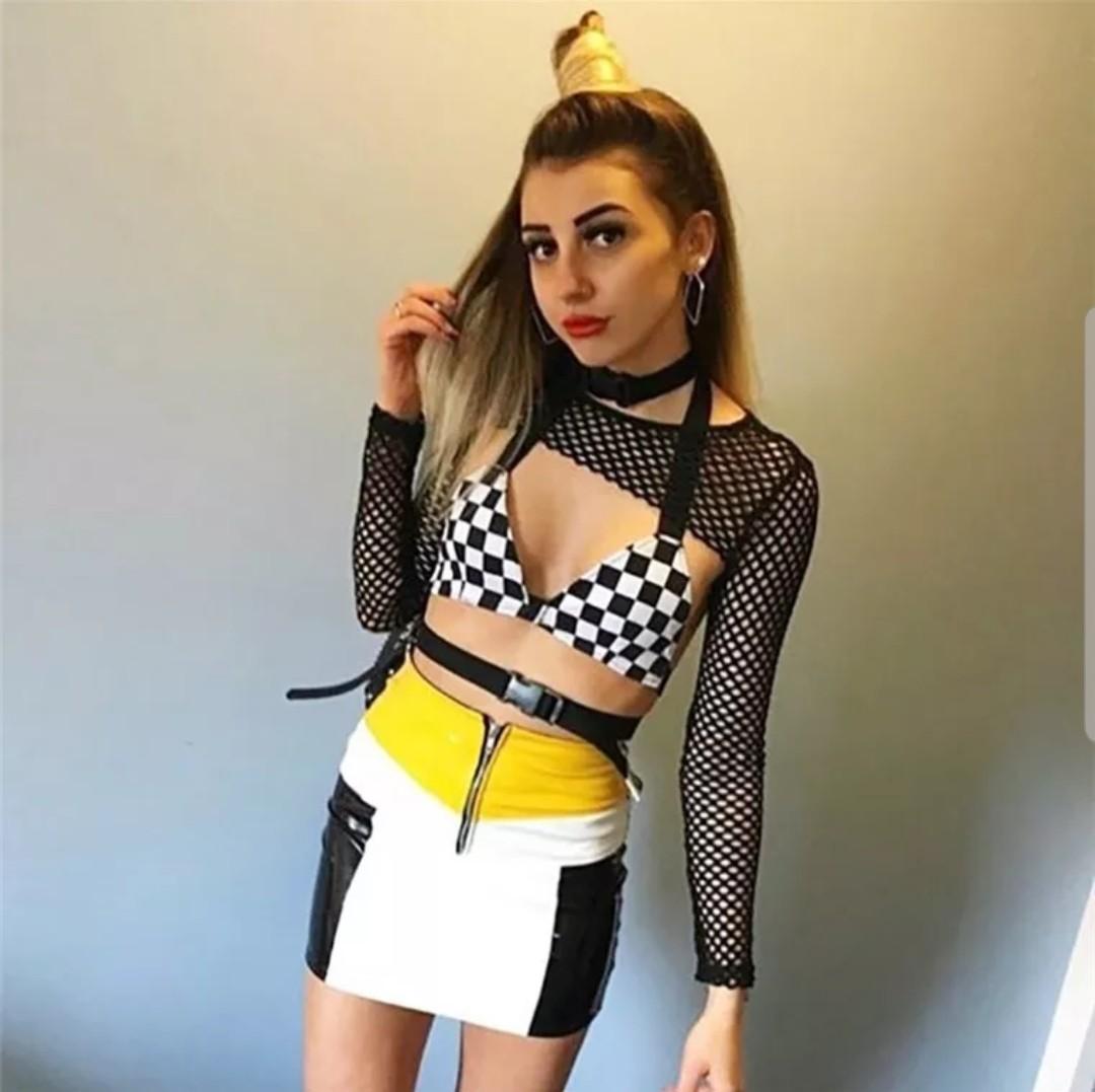 checkered bralette top
