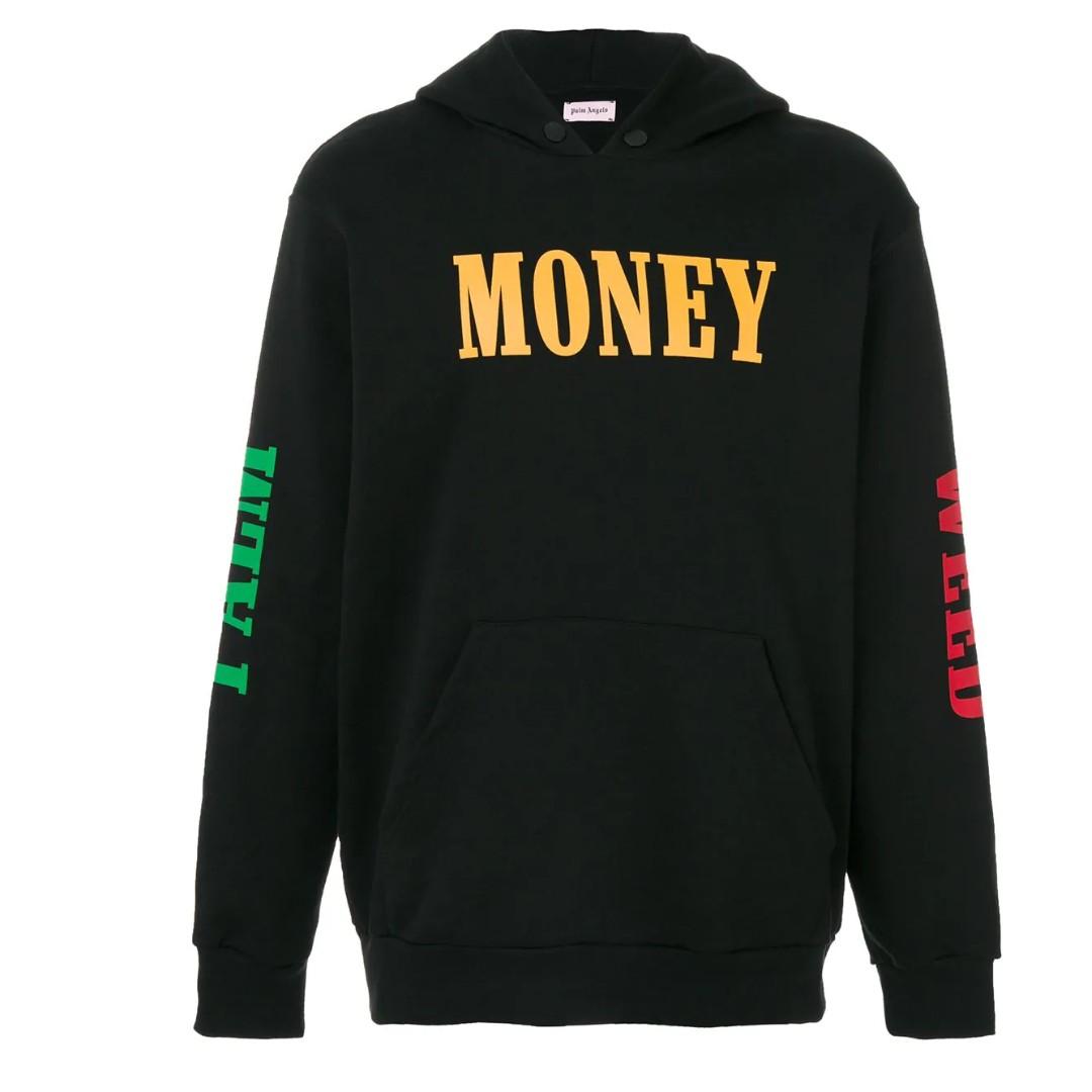 Palm angels money weed hoodie clearance