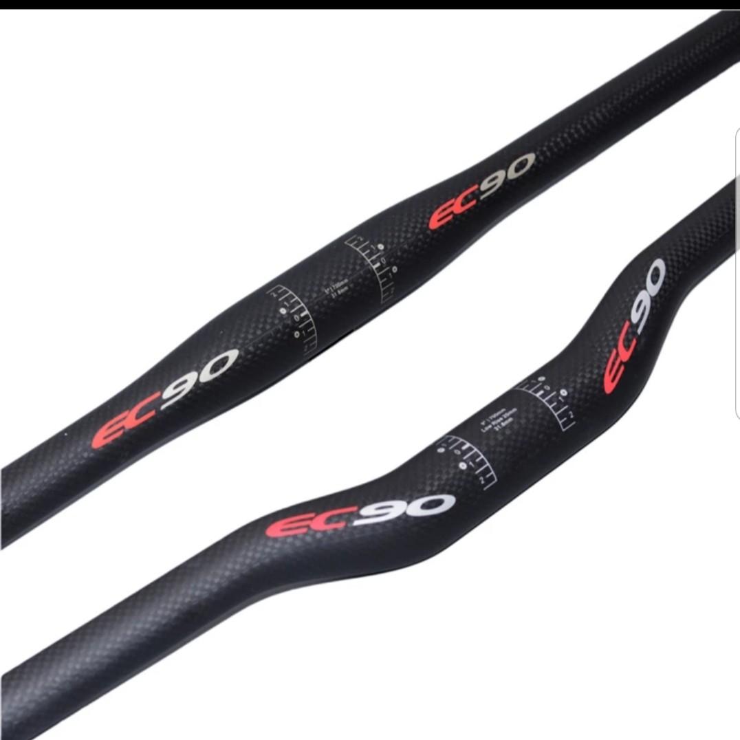 EC90 Carbon Fiber Handlebar 31.8/25.4mm Mountain Road Bike Riser Flat Bar Grips EC90 Carbon Fiber Handlebar 31.8/25.4mm Mountain Road Bike Riser Flat Bar Grips