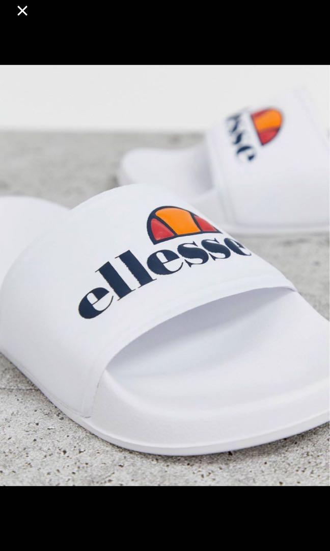 White ellesse deals sliders