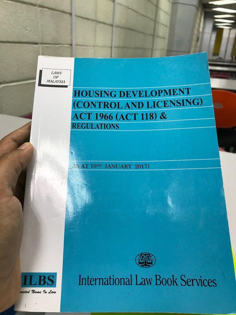 Housing Development Control Licensing Act 1966 Act 118 Regulation Textbooks On Carousell