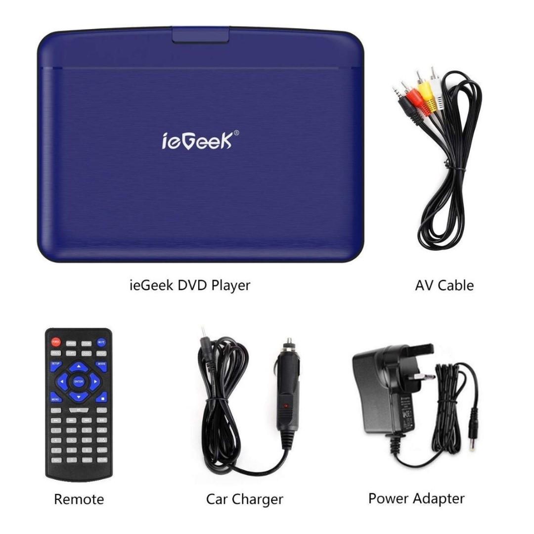 ieGeek 13.8" HD Portable DVD Player Extended Battery Life Swivel Screen