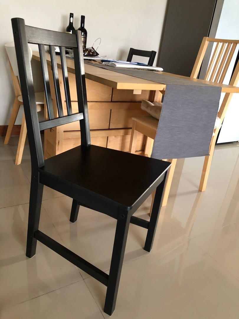 Ikea NORDEN Dining Table with Ikea STEFAN & DANHULT Chairs, Furniture