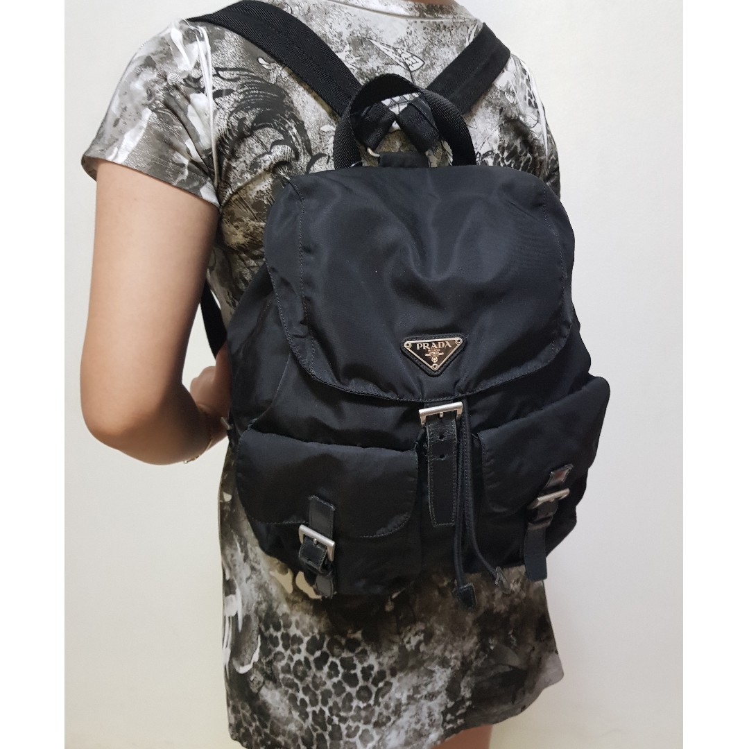Backpack Bag Prada B2811f Prada Miele Vela Nylon Medium Backpack Bag
