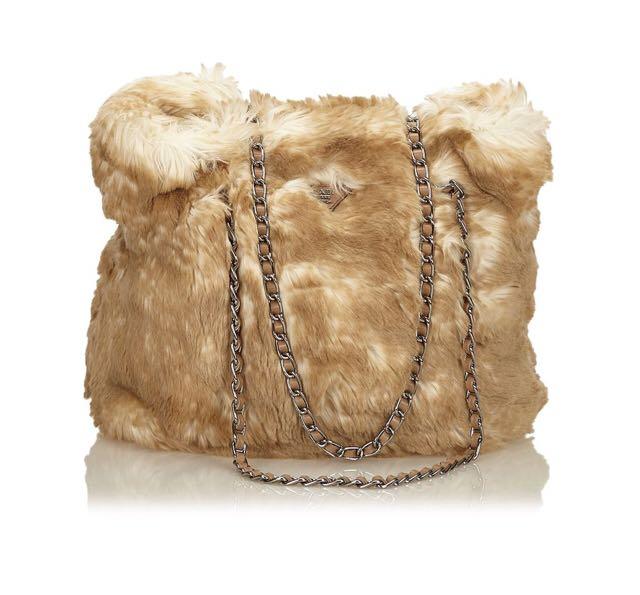 PRADA Faux Fur Chain Tote Bag, Women's Fashion, Bags & Wallets, Tote Bags  on Carousell