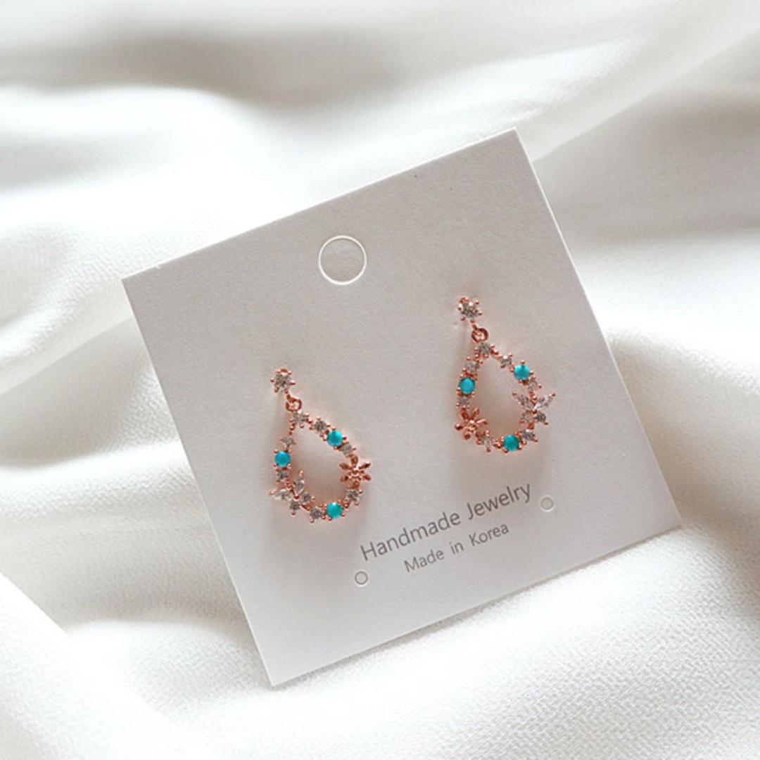 Premium Made In Korea Cubic Zirconia Water Drop Spring Garden Earrings 925 Silver Needle Brand New Sa 94451b Women S Fashion Jewellery Earrings On Carousell