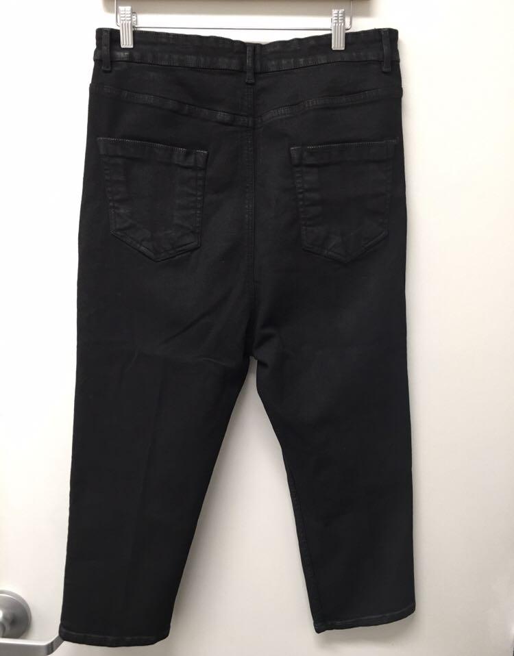 Rick Owens Drkshdw - Astaire Cropped Jeans in black wax