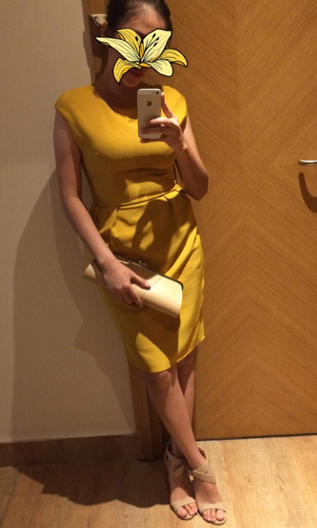 mustard yellow semi formal dress