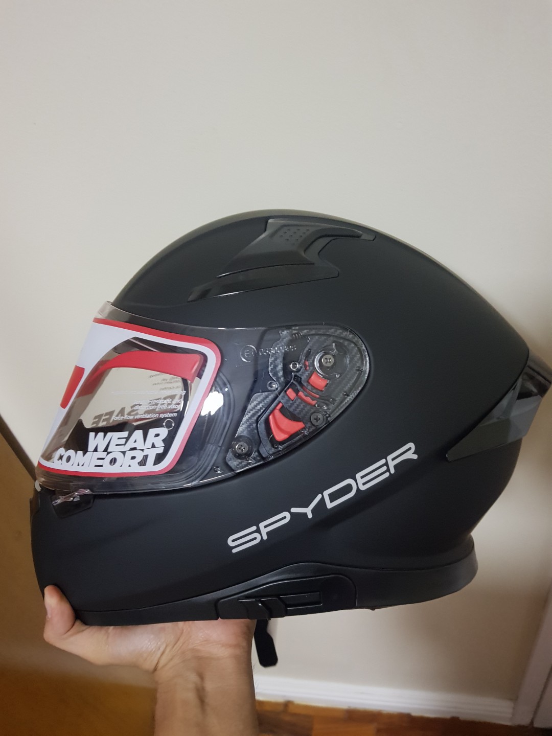 Spyder helmet Recon 2 Matte black Motorbikes on Carousell