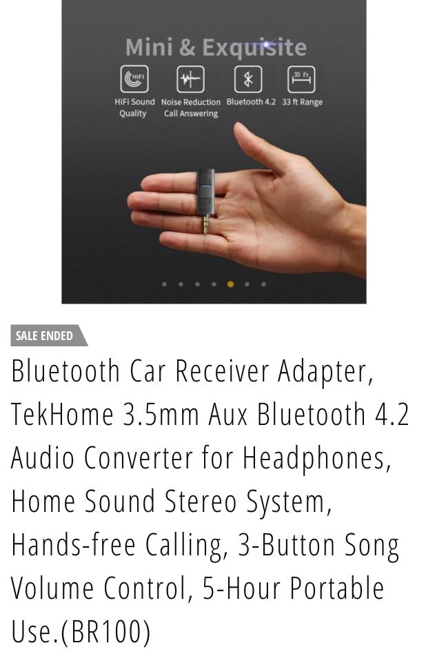 Tekhome bluetooth cheap aux adapter