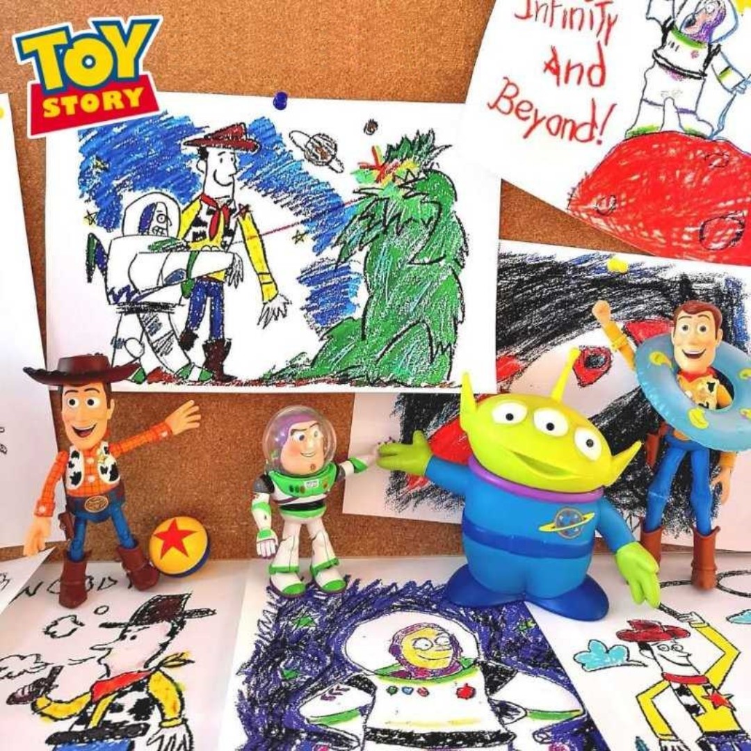 Toy Story Movie Prop Andy's Drawing of His Toys Art Artwork Poster